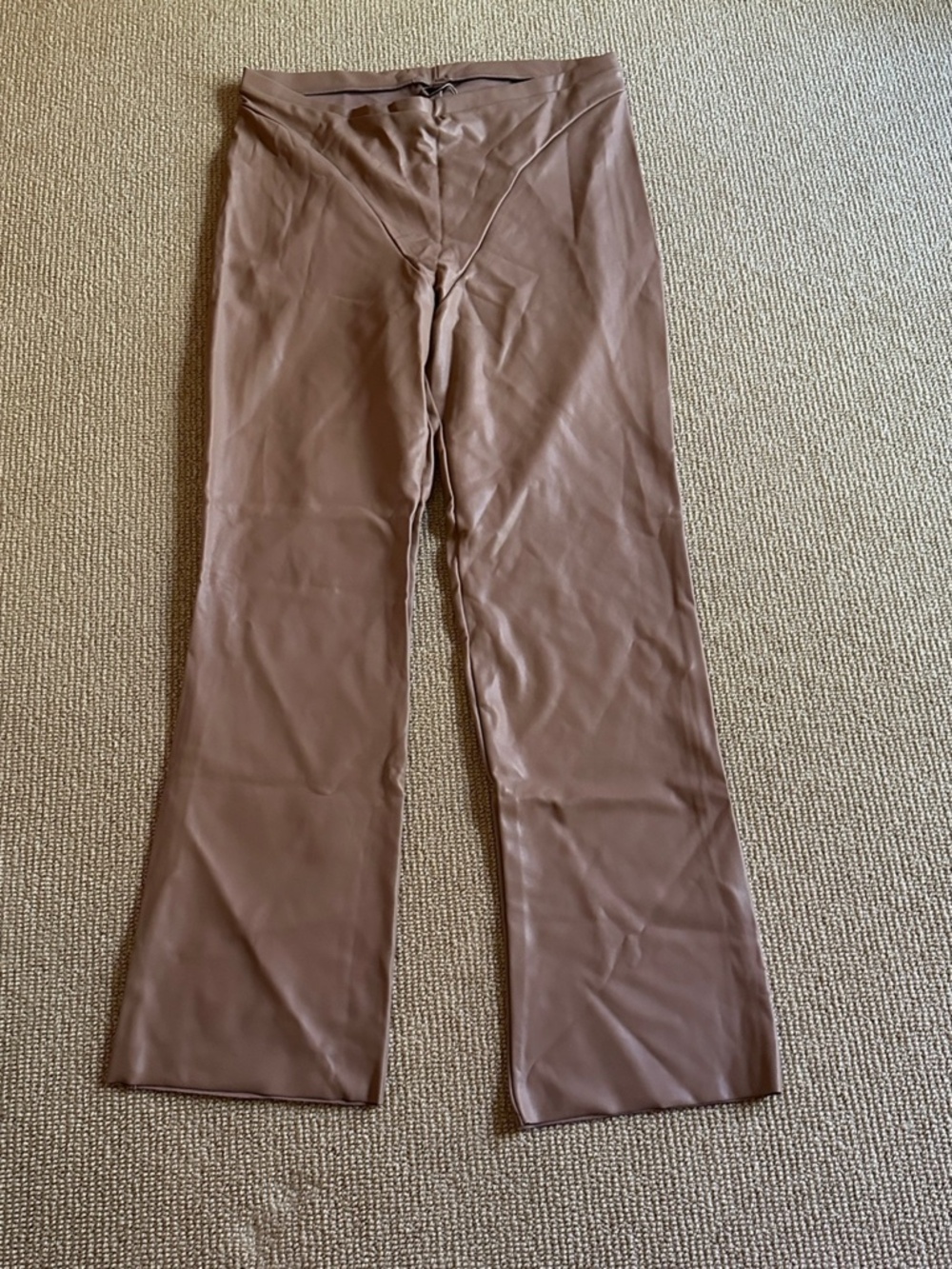 Skims Sienna Faux Leather Boot Cut Pants, Size 4X New